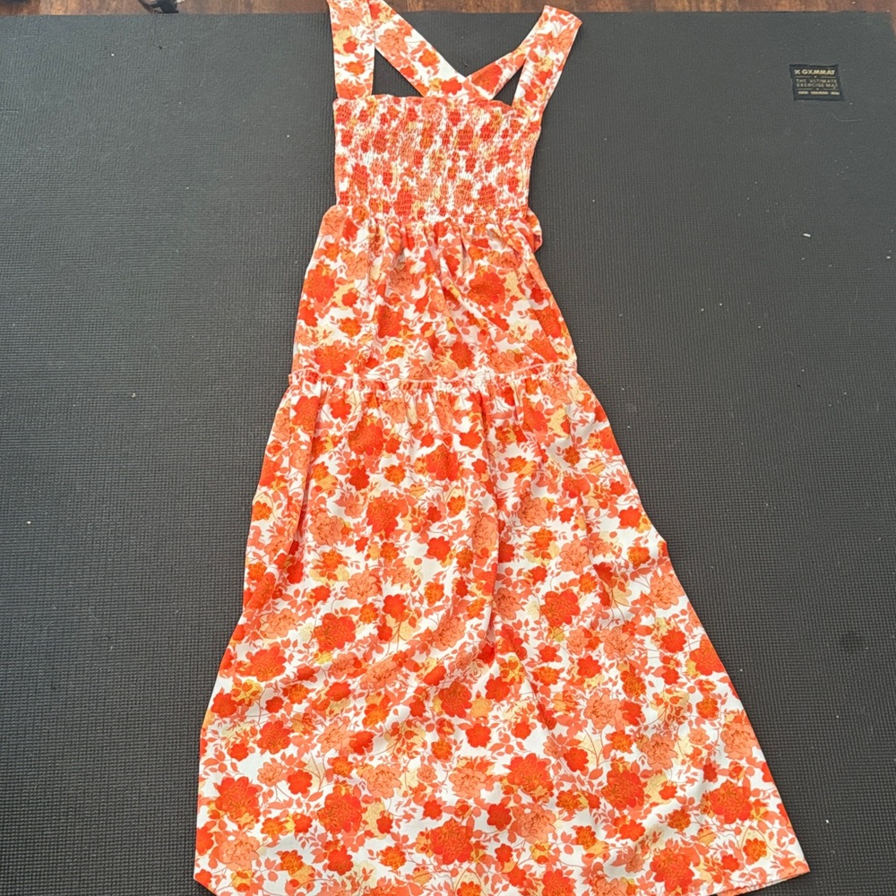 Floral Orange Maxi Dress